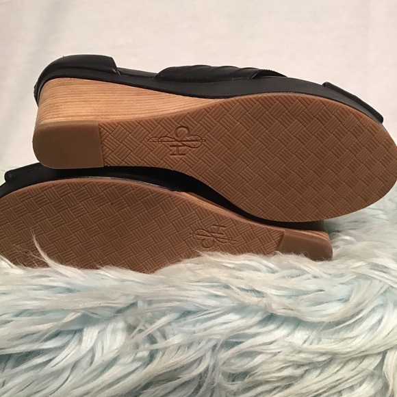 Cole Haan Black Leather Wedges size 9 1/2 - Picture 6 of 8